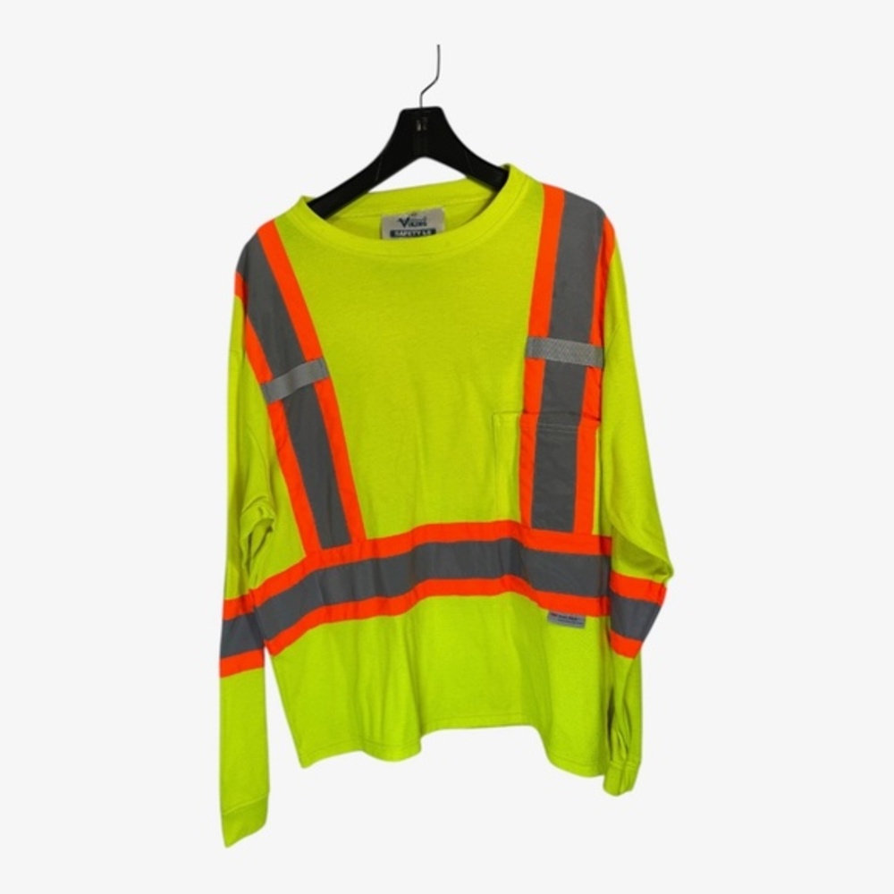 Viking Hi Vis Shirt Mens Size 2XL Yellow Long Sleeve Class 2 Level 2 Cotton Refl